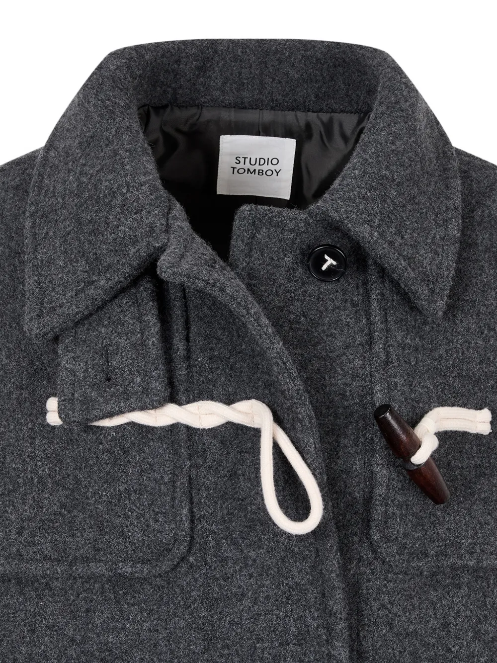 Studio Tomboy Hooded Duffle Coat In Gray