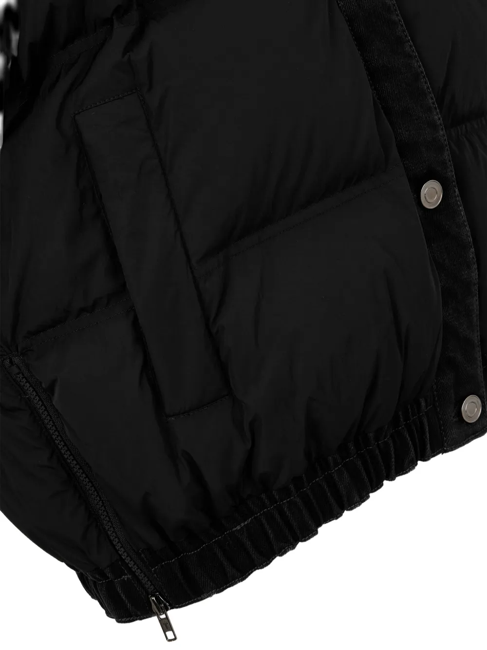 TOMBOY Donsjack met denim afwerking Zwart