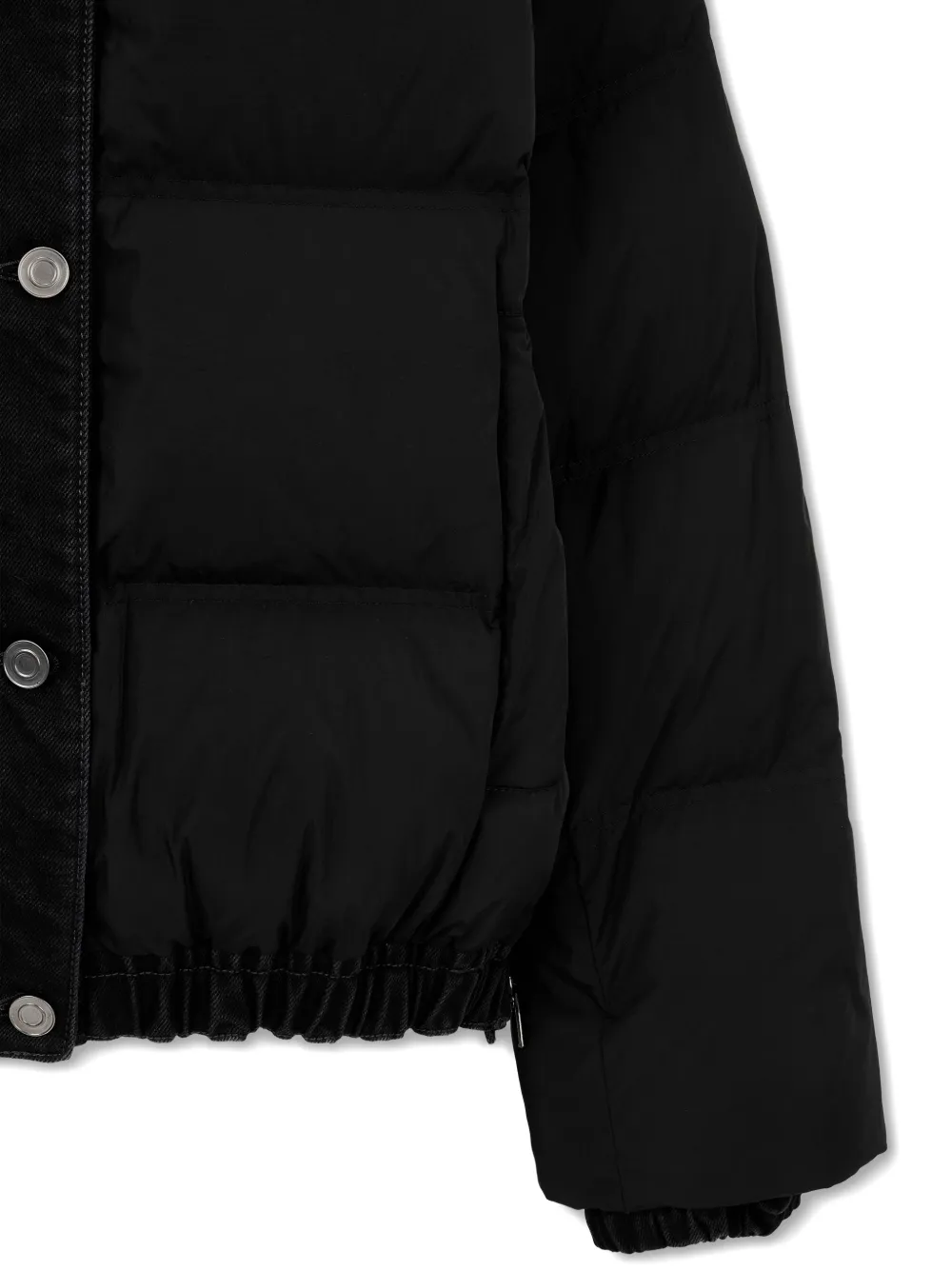 TOMBOY Donsjack met denim afwerking Zwart