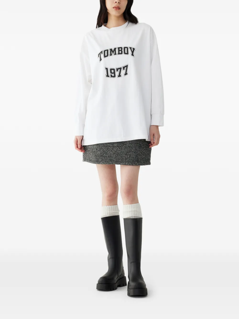 STUDIO TOMBOY knitted mini skirt - Grijs