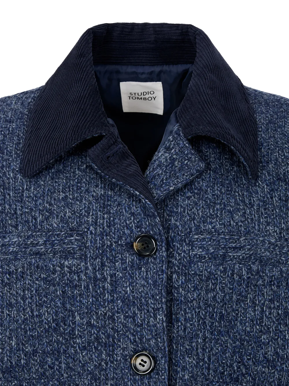 TOMBOY Jack met ribfluwelen kraag Blauw