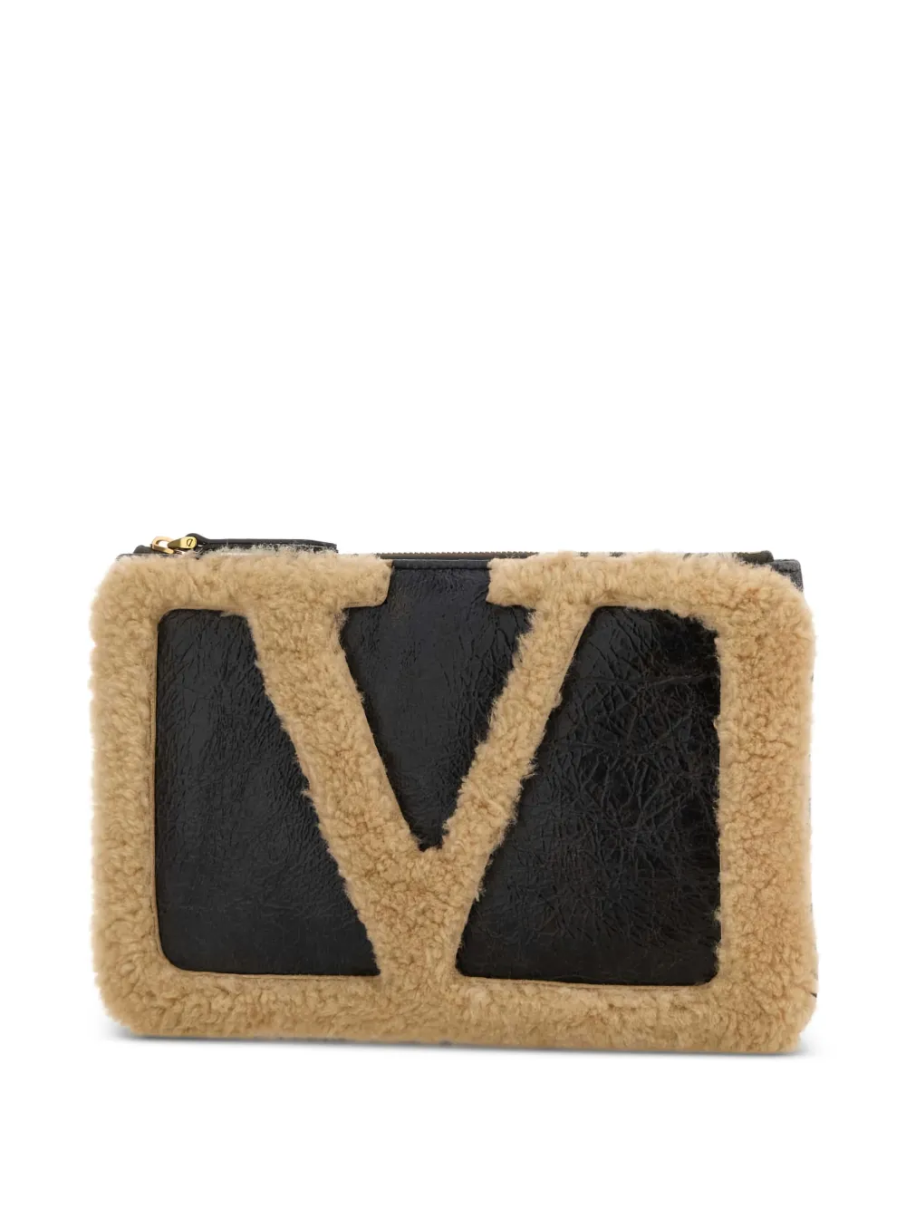 Valentino Garavani Viva Superstar lammy clutch Bruin