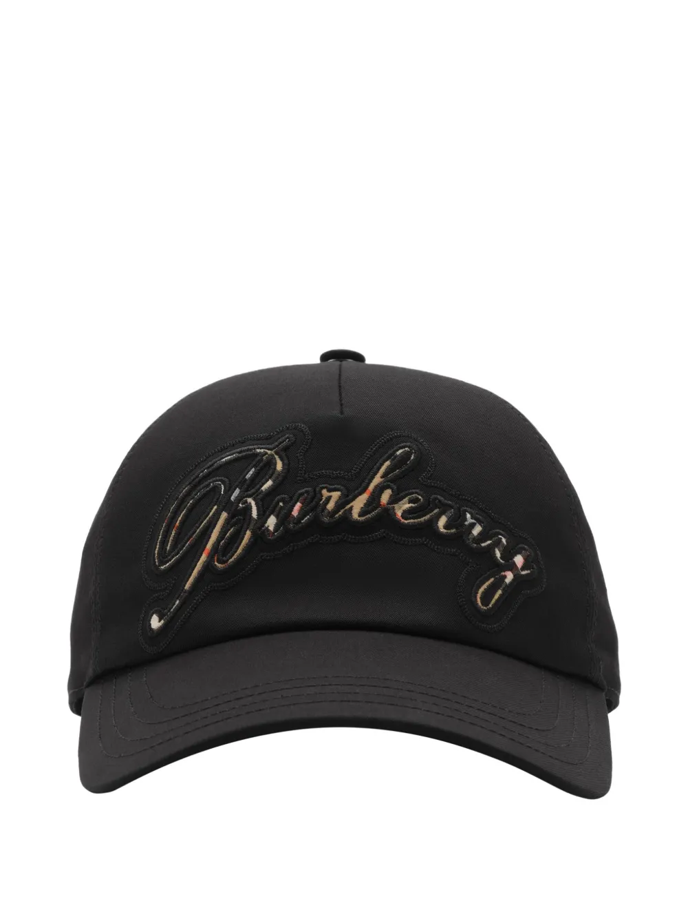 Burberry check-cursive baseball cap | Black | Image 1