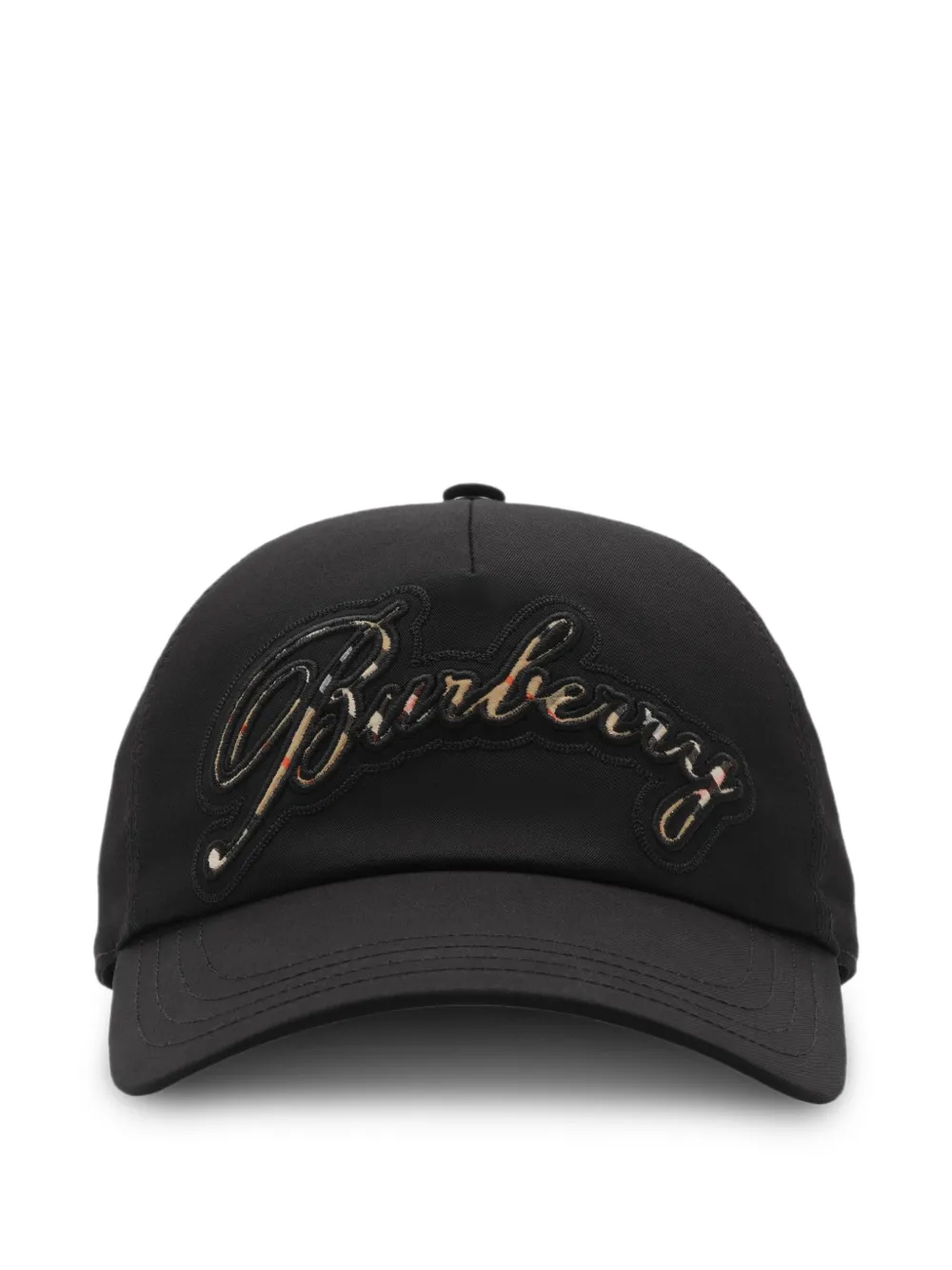 Burberry check-cursive baseball cap | Black | Image 1