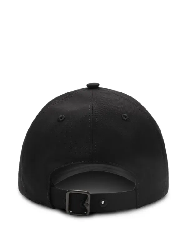 Burberry Check Cursive Logo Gabardine Baseball Cap | Black | FARFETCH