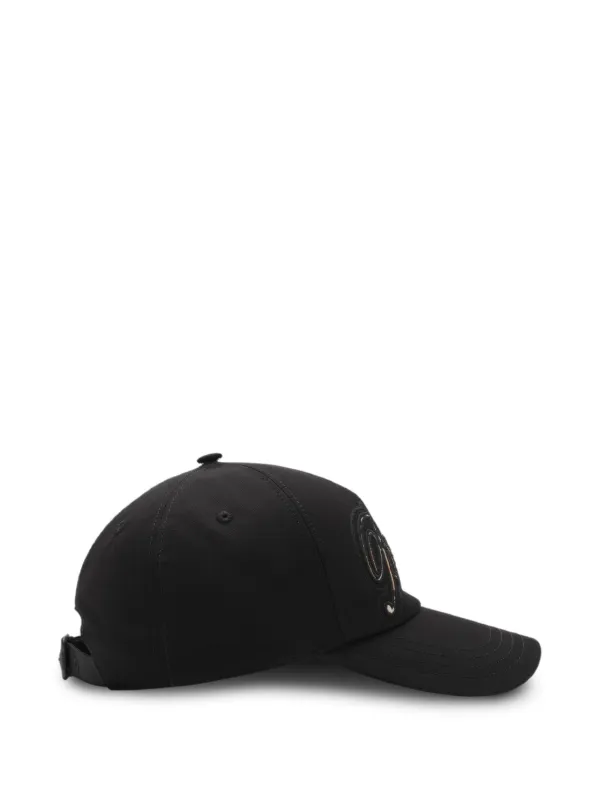 Burberry Check-cursive Baseball Cap | Black | FARFETCH