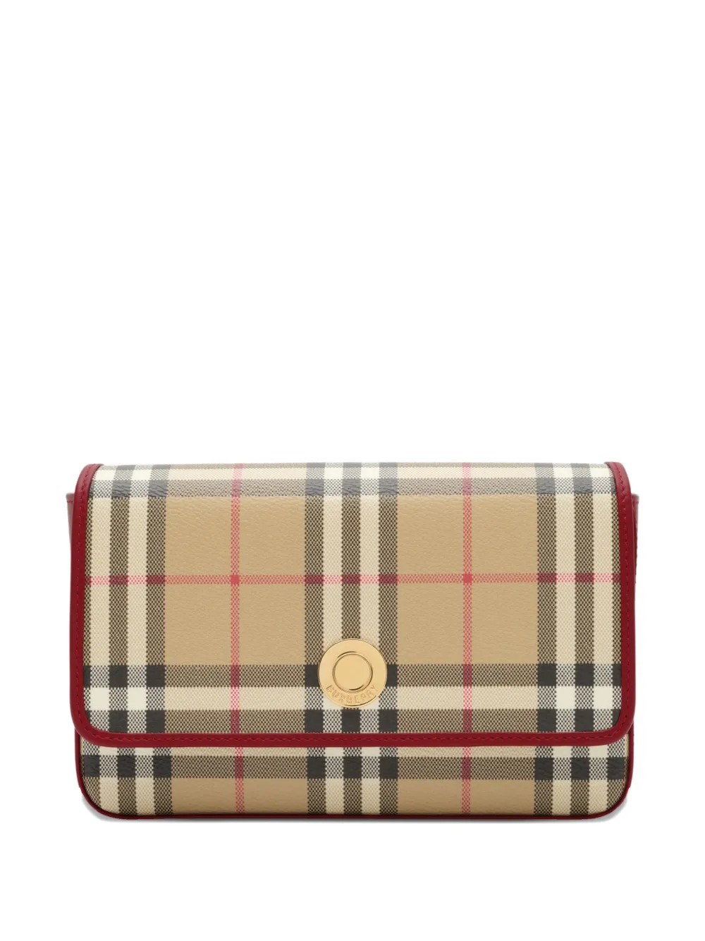 Burberry Hampshire check leather trim bag - Neutrals