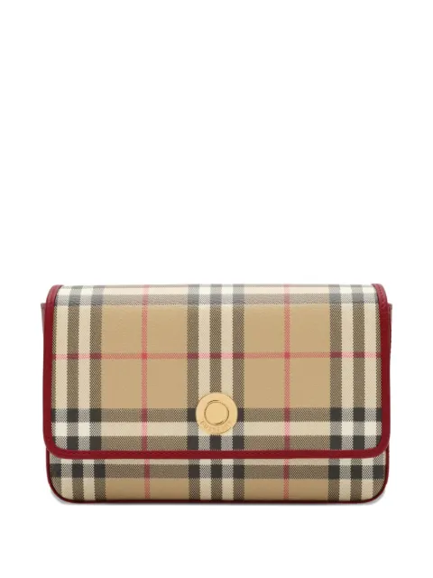 Burberry Hampshire 格纹皮质边饰斜挎包