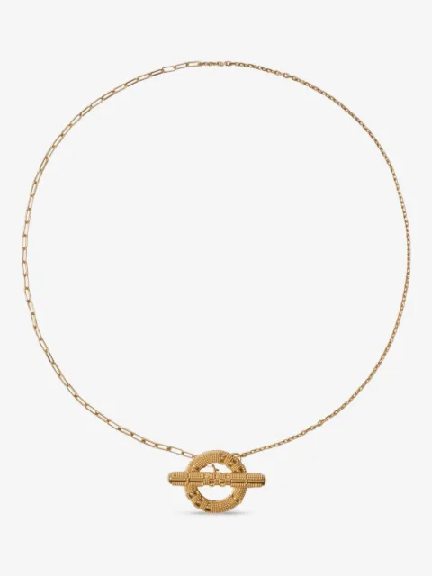 Burberry Check Granulation T-bar necklace