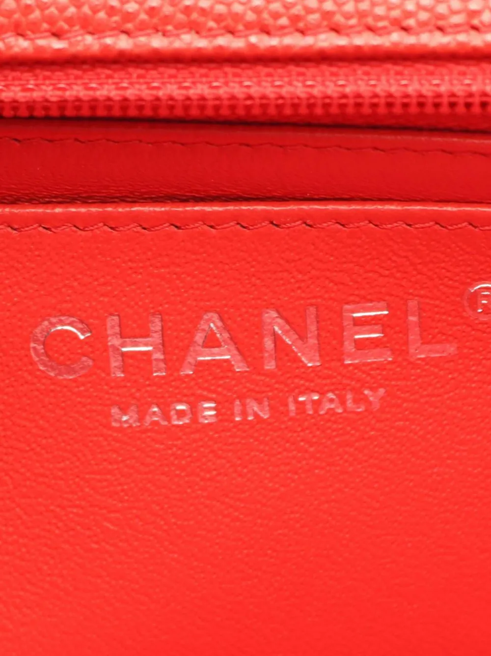 CHANEL Pre-owned 2017-2018 Mini Square Classic Chevron Caviar Single Flap Crossbody Bag In Red