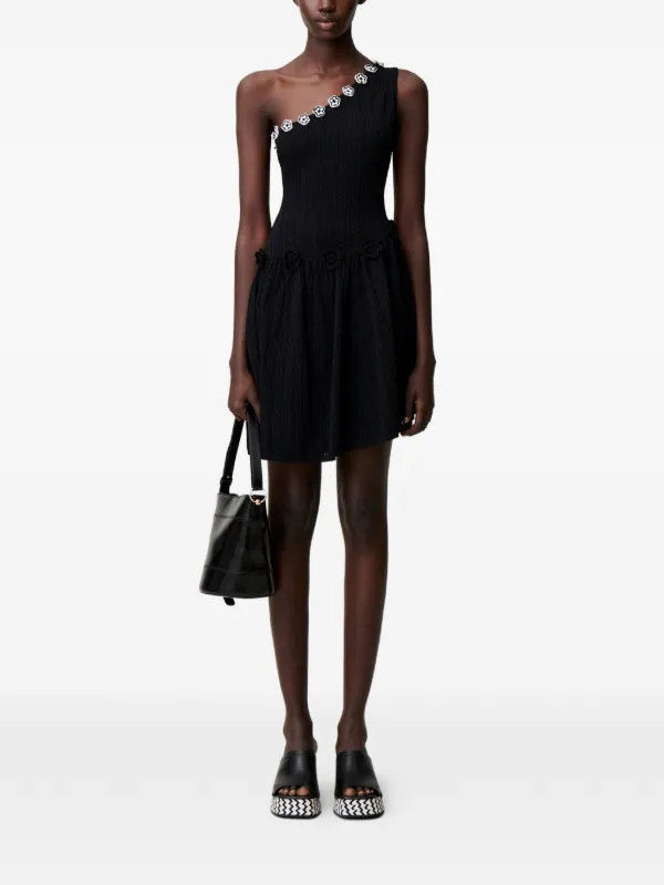 Claudie Pierlot Crochet Floral Knit Dress | Black
