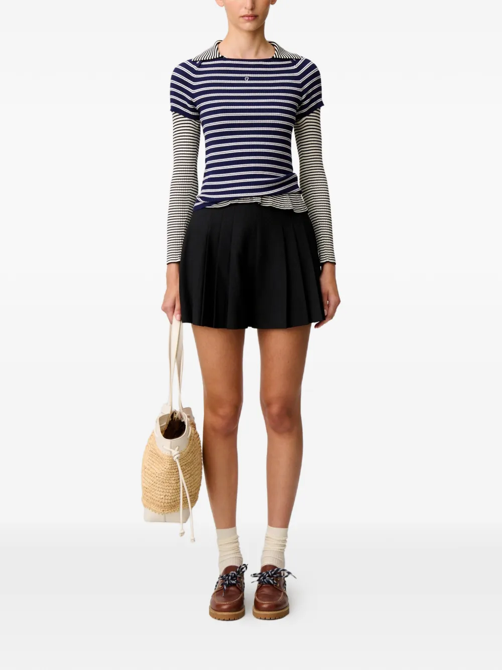 Claudie Pierlot Geplooide shorts Zwart