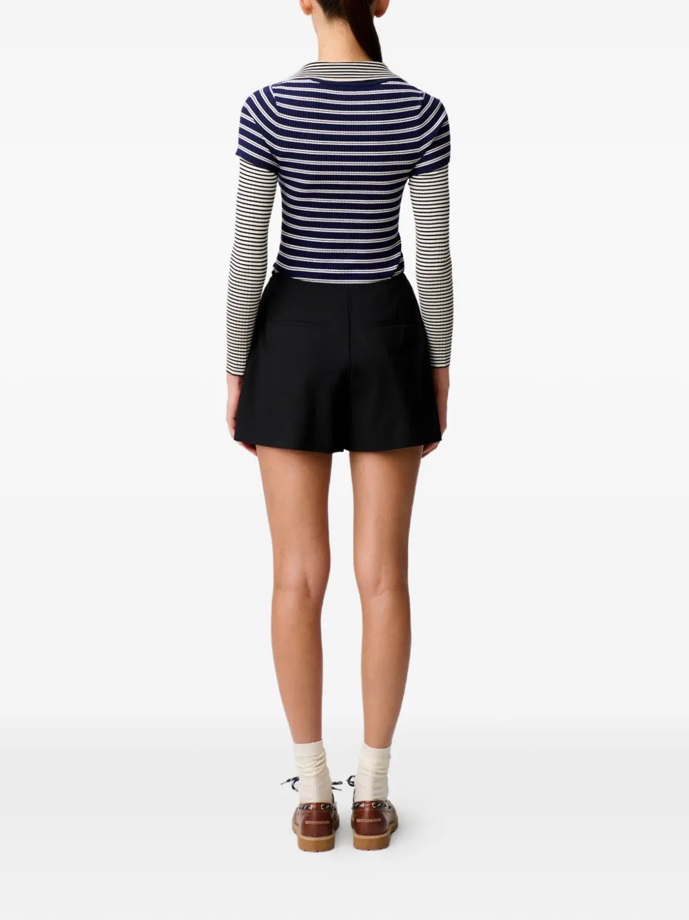 Claudie Pierlot Geplooide shorts Zwart