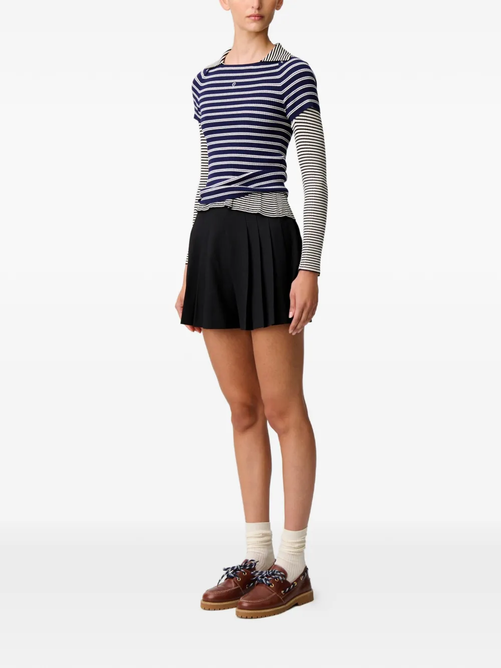 Claudie Pierlot Geplooide shorts Zwart