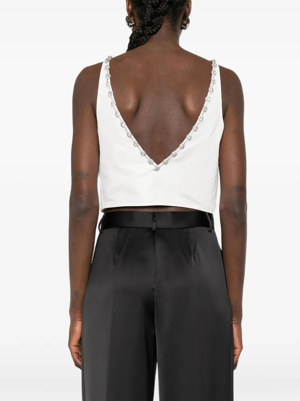 Maje Cropped top verfraaid met kristallen Wit
