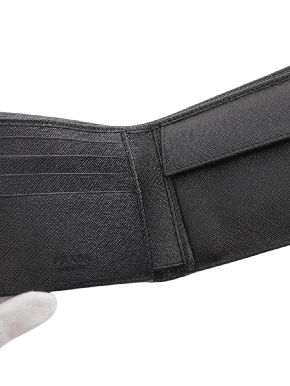 PRADA Pre-owned 2013-2025 Tessuto Bifold Wallet Small Wallets In Black