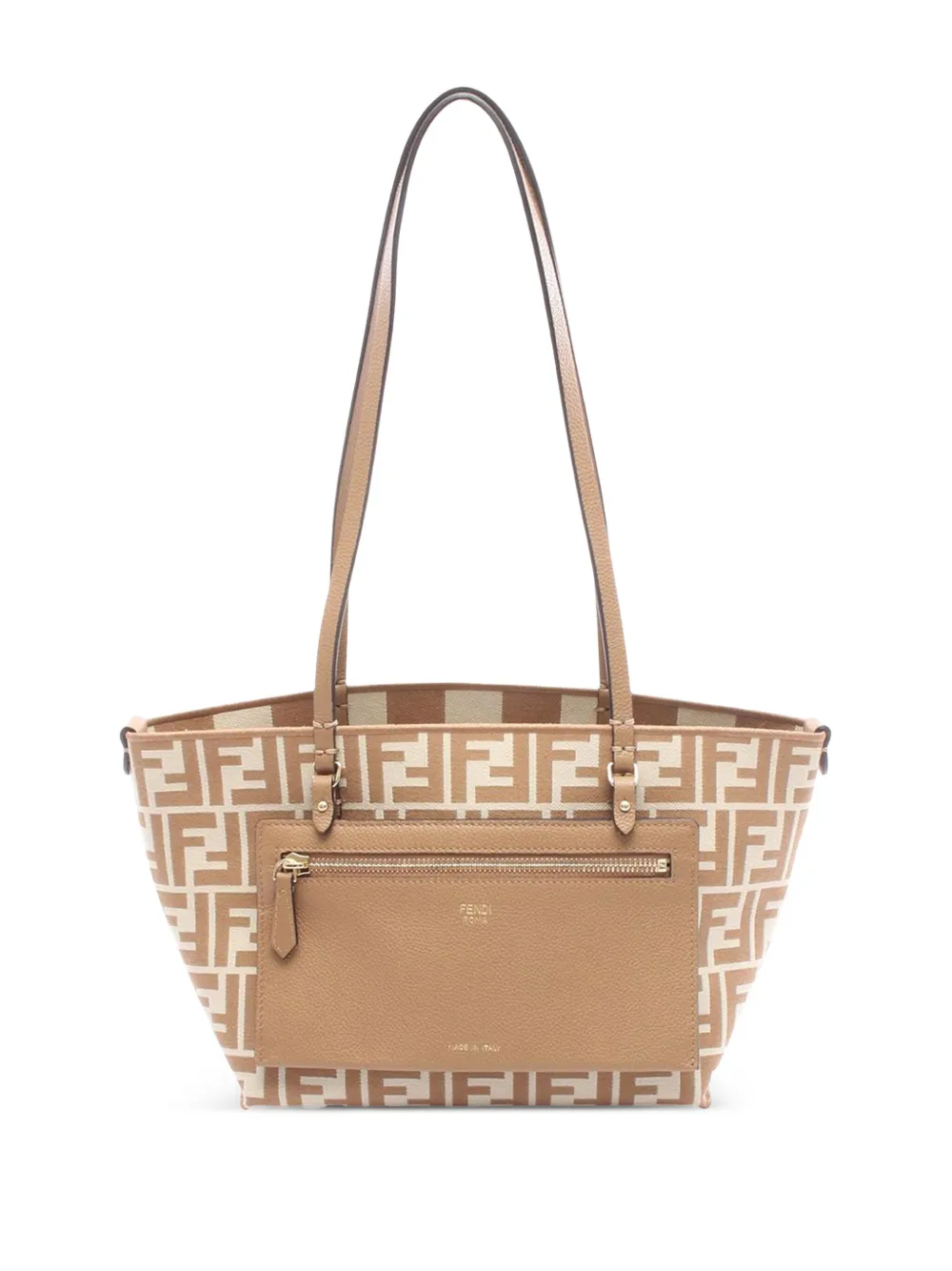 FENDI Pre-owned 2010-2025 Small Canvas Roll Tote Bag In Brown