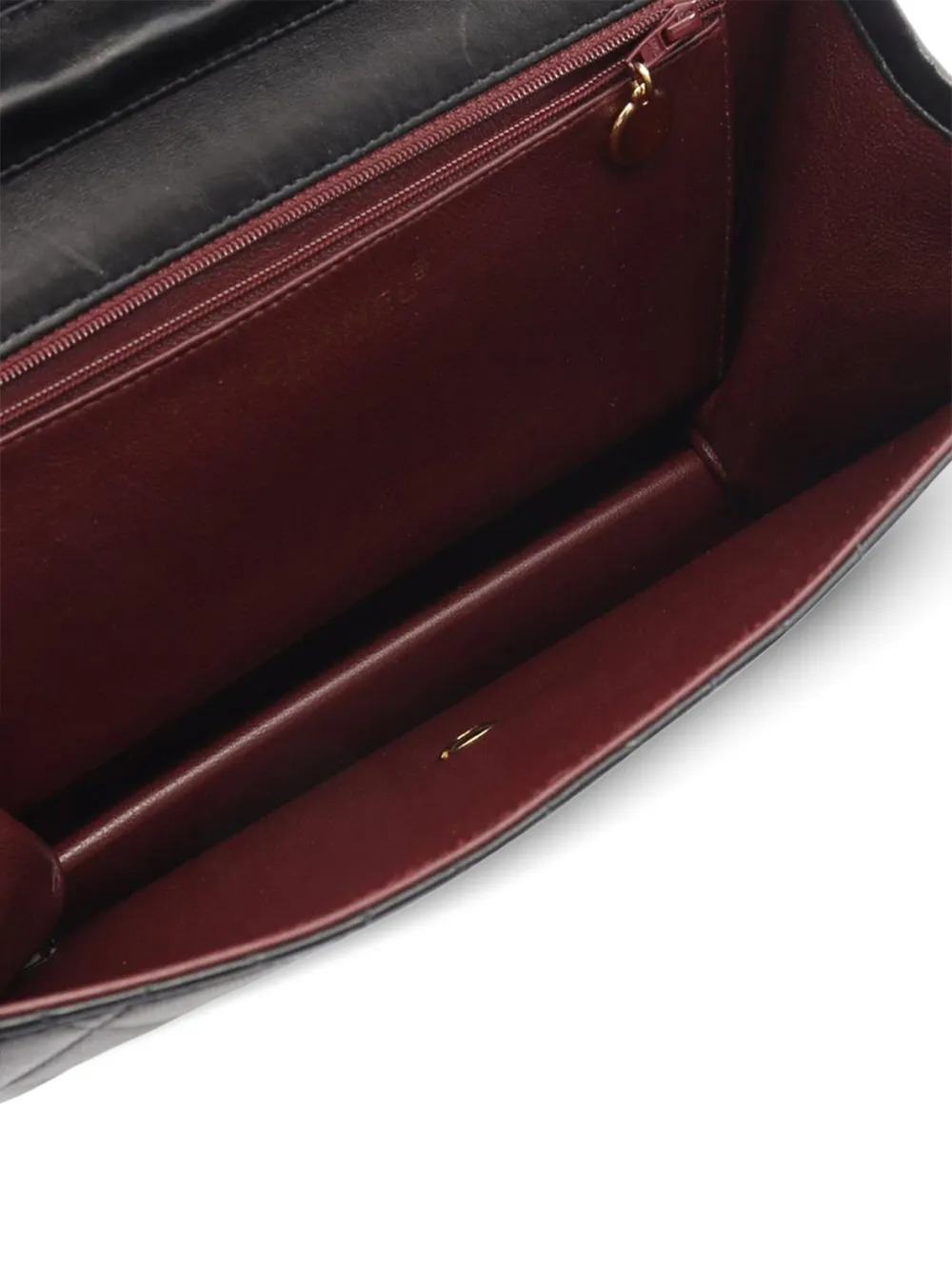 Pre-owned Chanel 2000-2002 Cc Quilted Lambskin Single Flap Crossbody Bag In Black