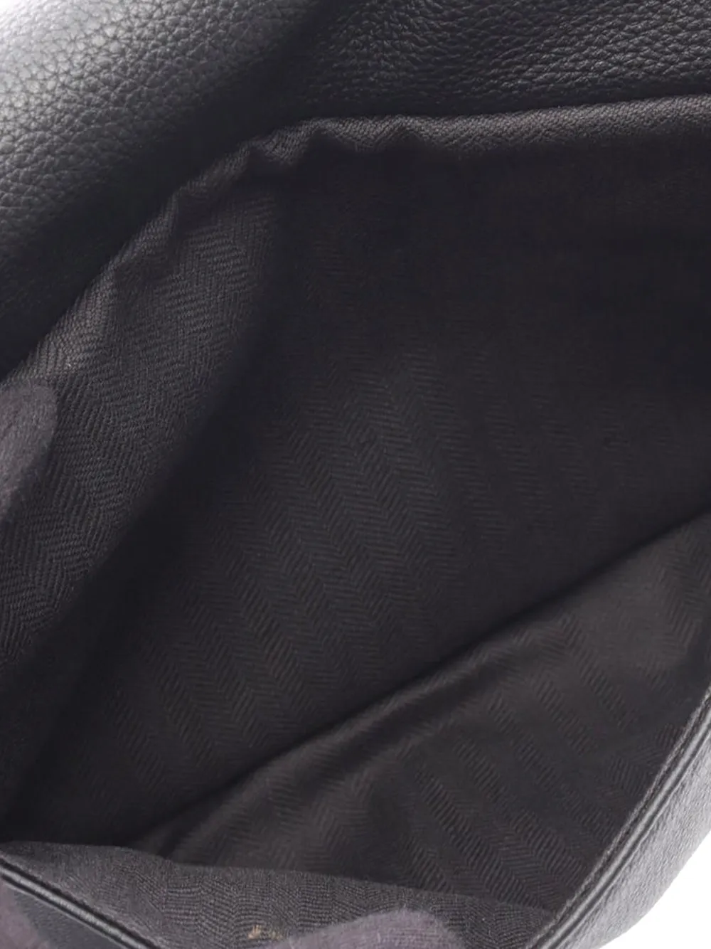 Pre-owned Loewe 2010-2025 Xs Grained Calfskin Military Messenger Bag Shoulder Bag In Black