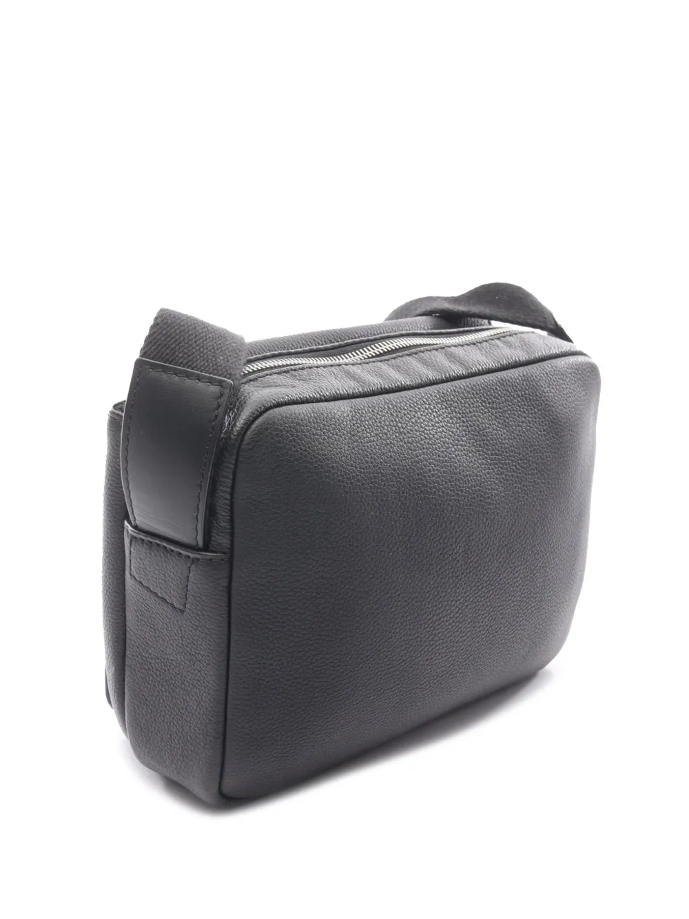 Pre-owned Loewe 2010-2025 Xs Grained Calfskin Military Messenger Bag Shoulder Bag In Black