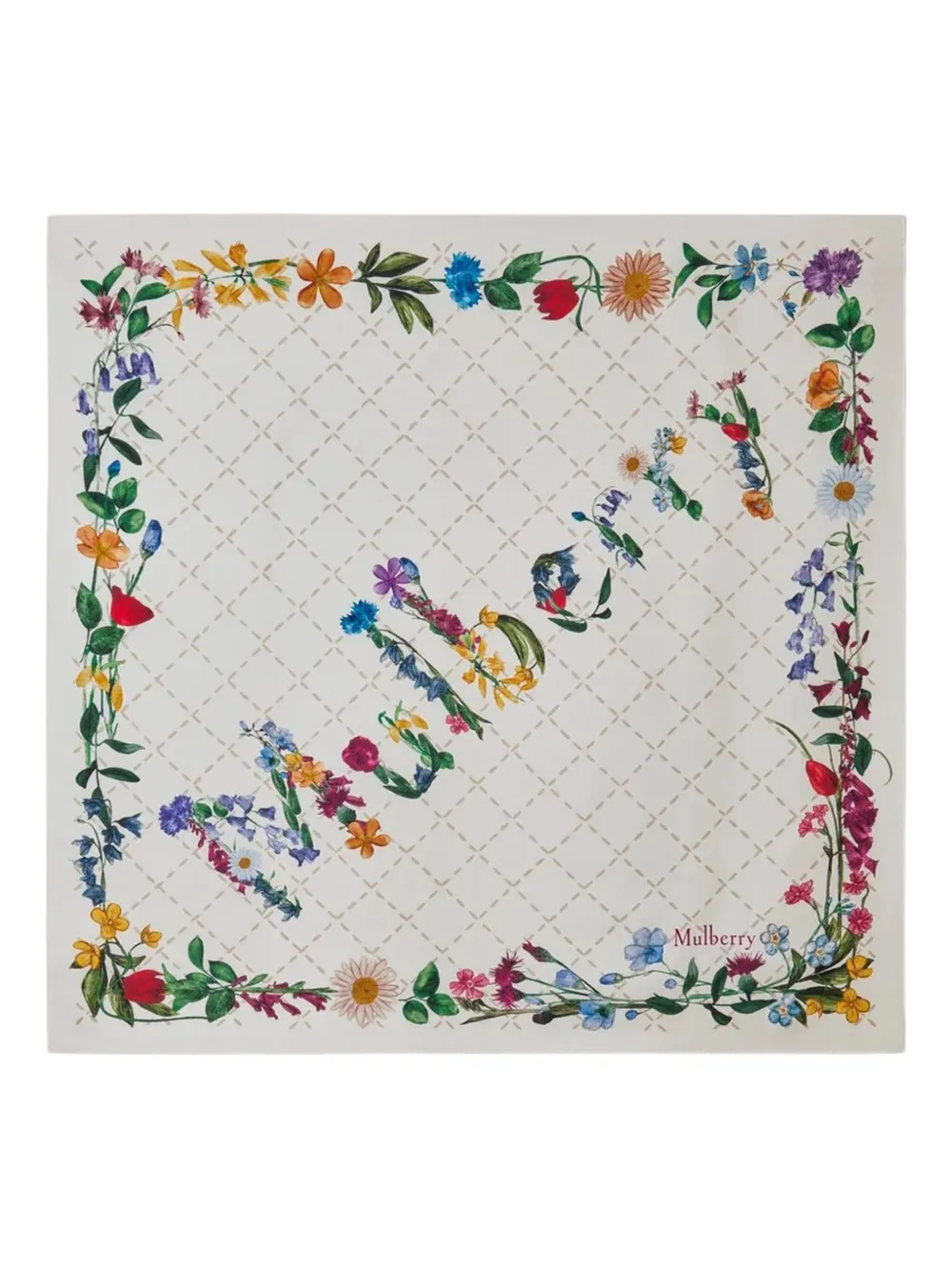 Mulberry Foulard a fiori - Toni neutri