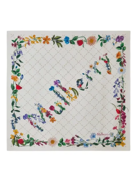 Mulberry mascada cuadrada con estampado floral