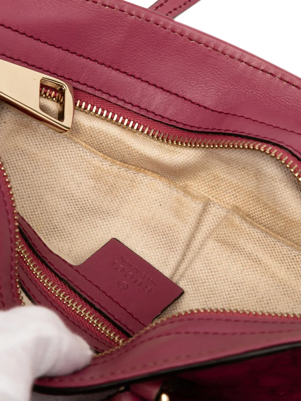 Pre-owned Gucci 2000-2015 Small Ssima Bree Satchel In Pink