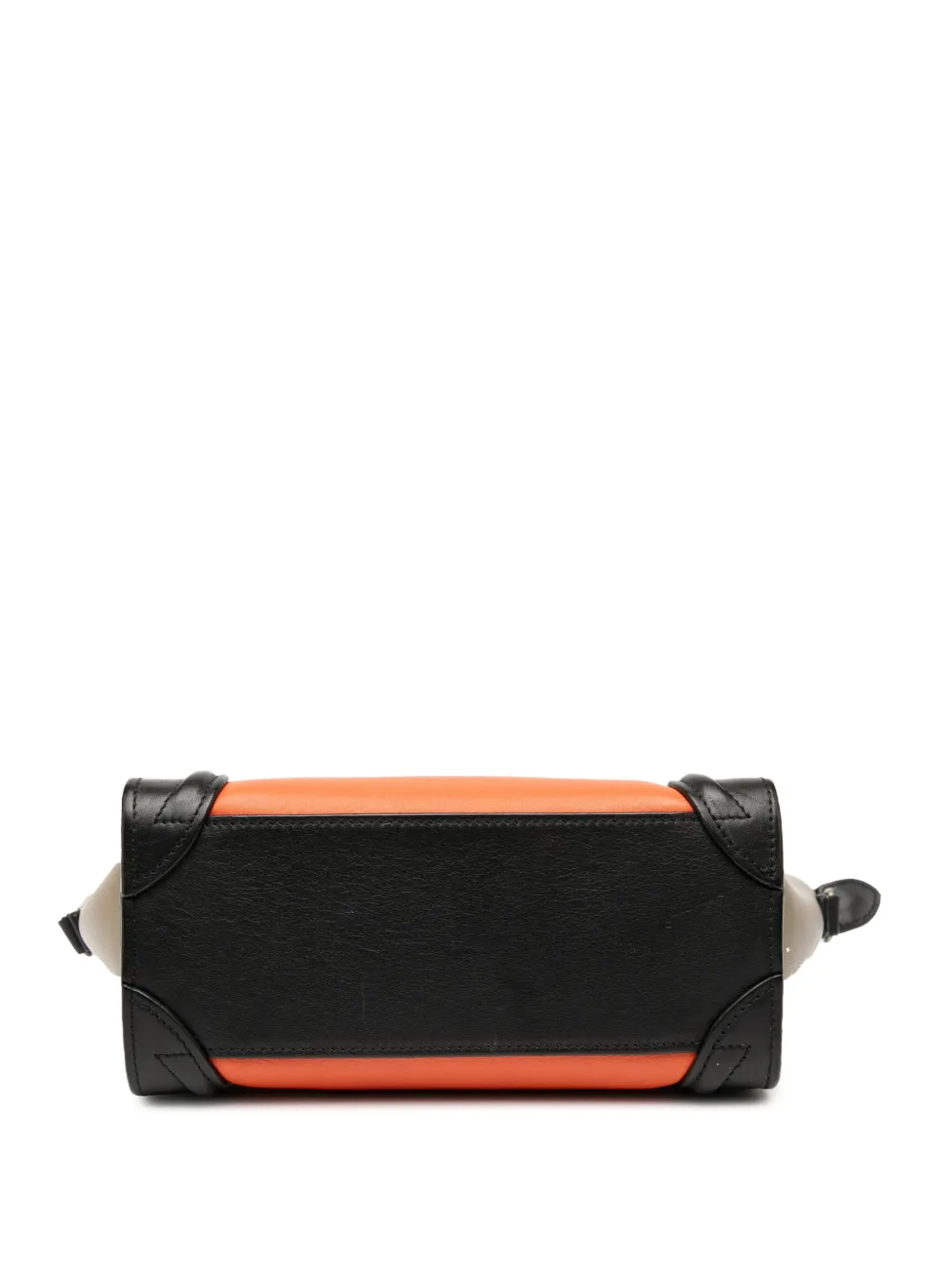 Pre-owned Celine 2014 Nano Tricolor Leather Luggage Tote Satchel In Multi