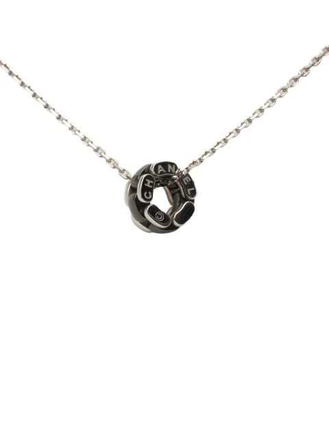 CHANEL Pre-Owned 2021-2025 18K White Gold Ceramic Ultra necklace