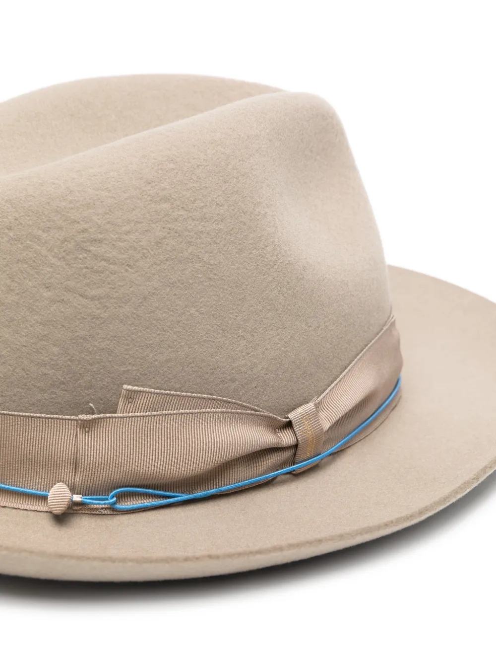 Borsalino Cashmere And Wool Hat With Ribbon Detail In Brown