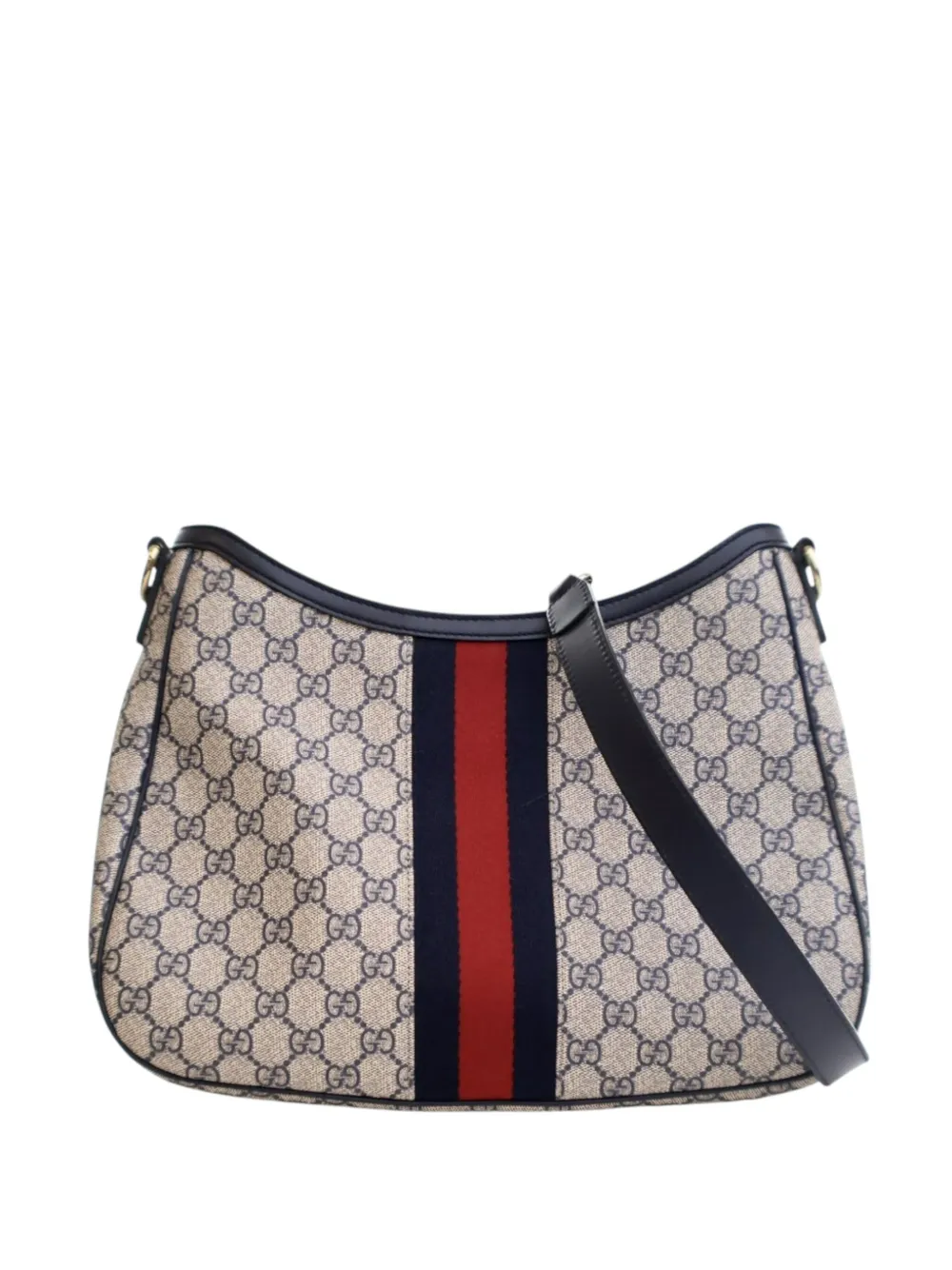 Gucci Pre-Owned 2016-2025 GG Supreme Web shoulder bag - ブラウン Gucci Pre-Owned 2016-2025 GG Supreme Web shoulder bag - ブラウン