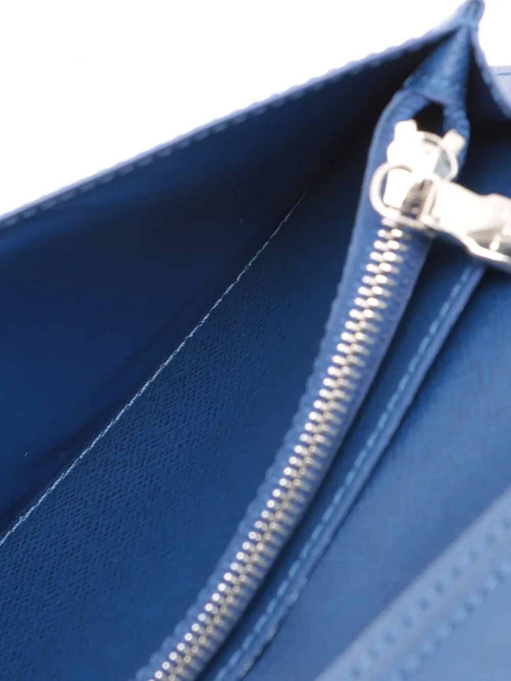 Pre-owned Louis Vuitton 2021-2025 Monogram Taigarama Brazza Bifold Wallet Long Wallets In Blue