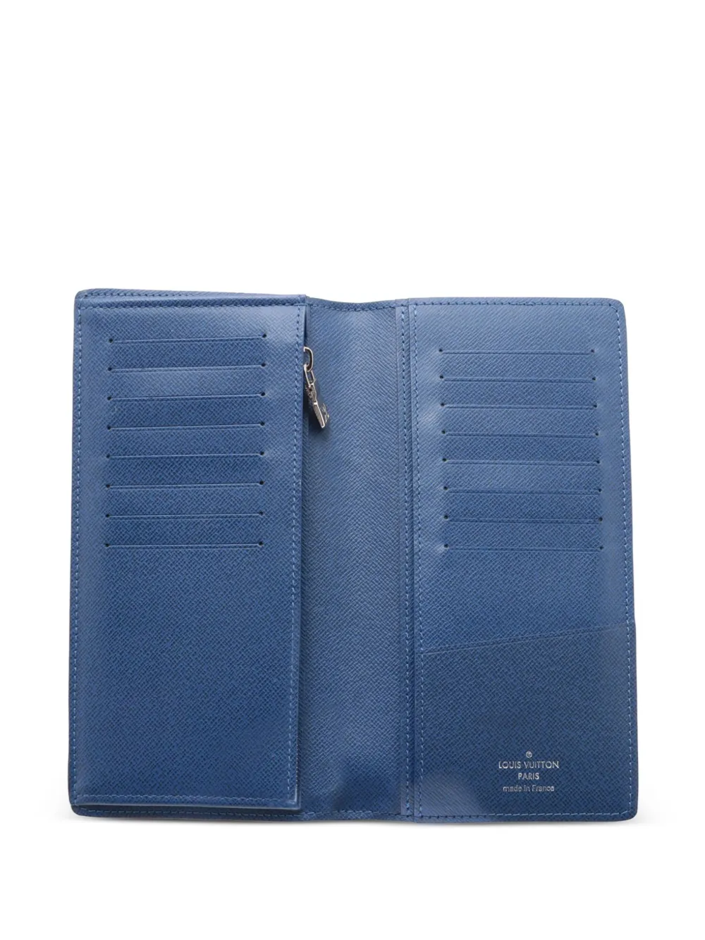 Pre-owned Louis Vuitton 2021-2025 Monogram Taigarama Brazza Bifold Wallet Long Wallets In Blue