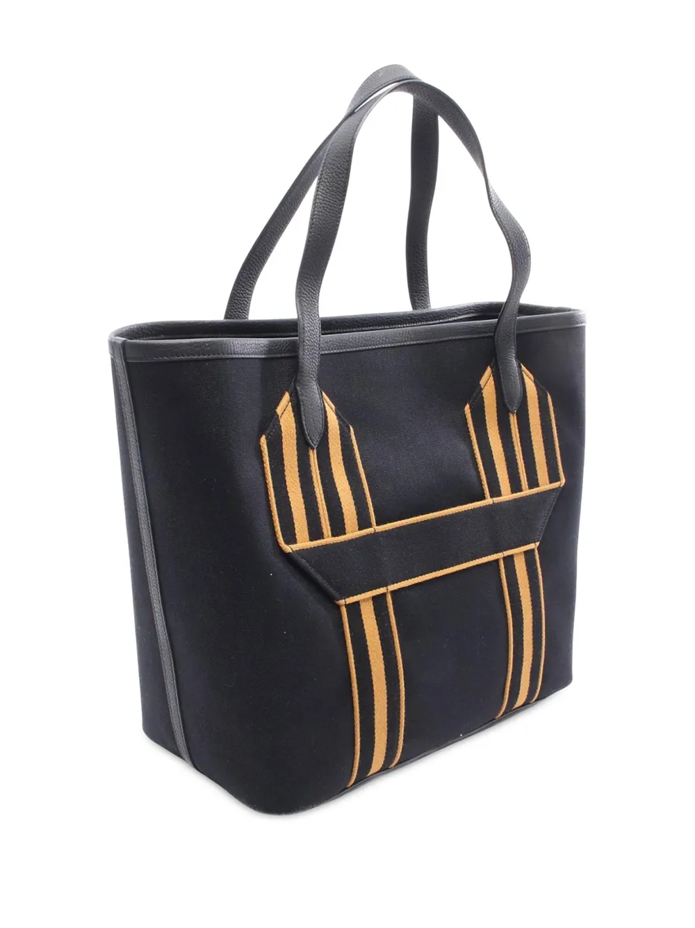 Pre-owned Hermes 2022 Toile Militaire And Clemence Pursangle Tote Bag In Black