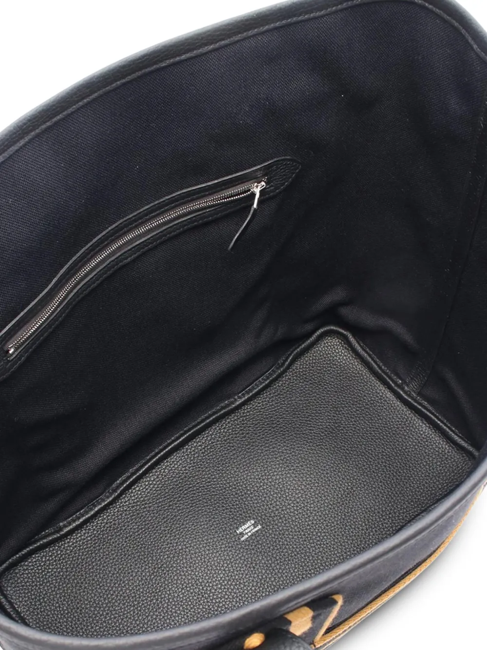 Pre-owned Hermes 2022 Toile Militaire And Clemence Pursangle Tote Bag In Black