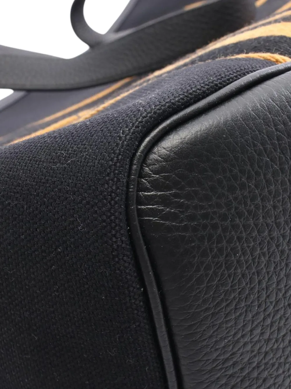 Pre-owned Hermes 2022 Toile Militaire And Clemence Pursangle Tote Bag In Black