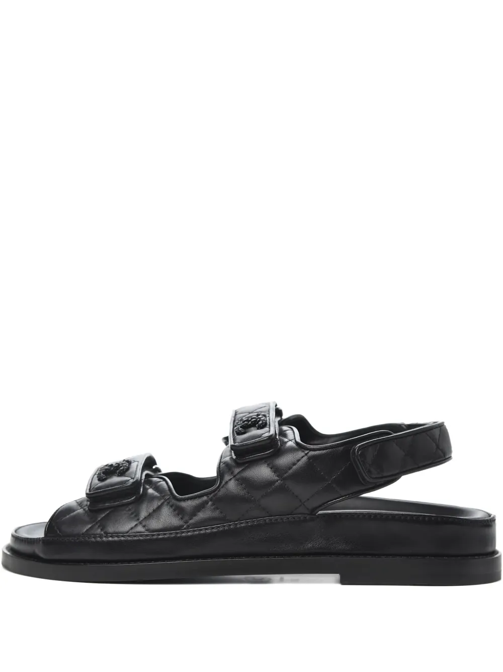 Click to view more detailed imagery on our partner's website Pre-owned Chanel Cc Dad Sandals In Black