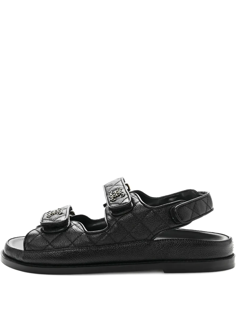 Click to view more detailed imagery on our partner's website Pre-owned Chanel Cc Dad Sandals In Black