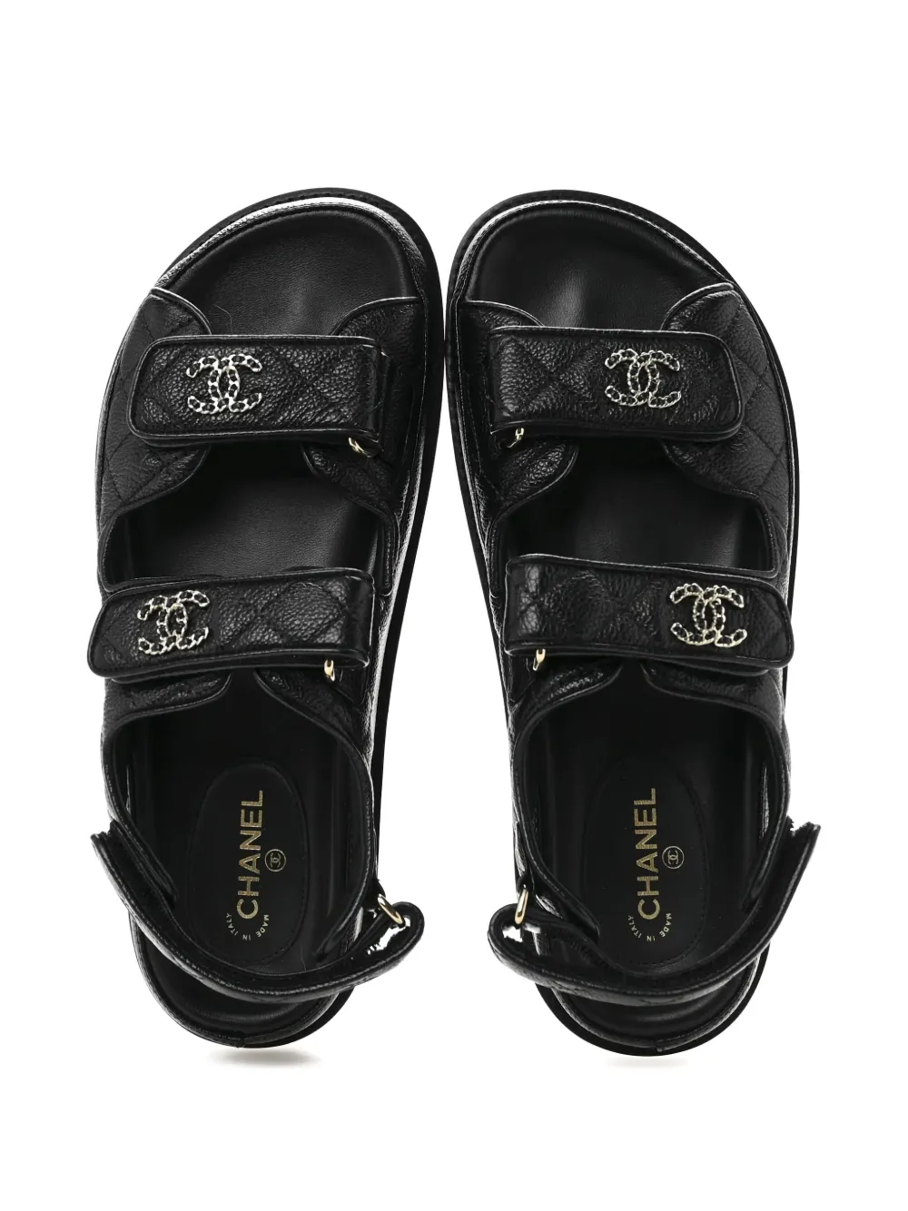CHANEL Pre-owned Cc Dad Sandals In Black