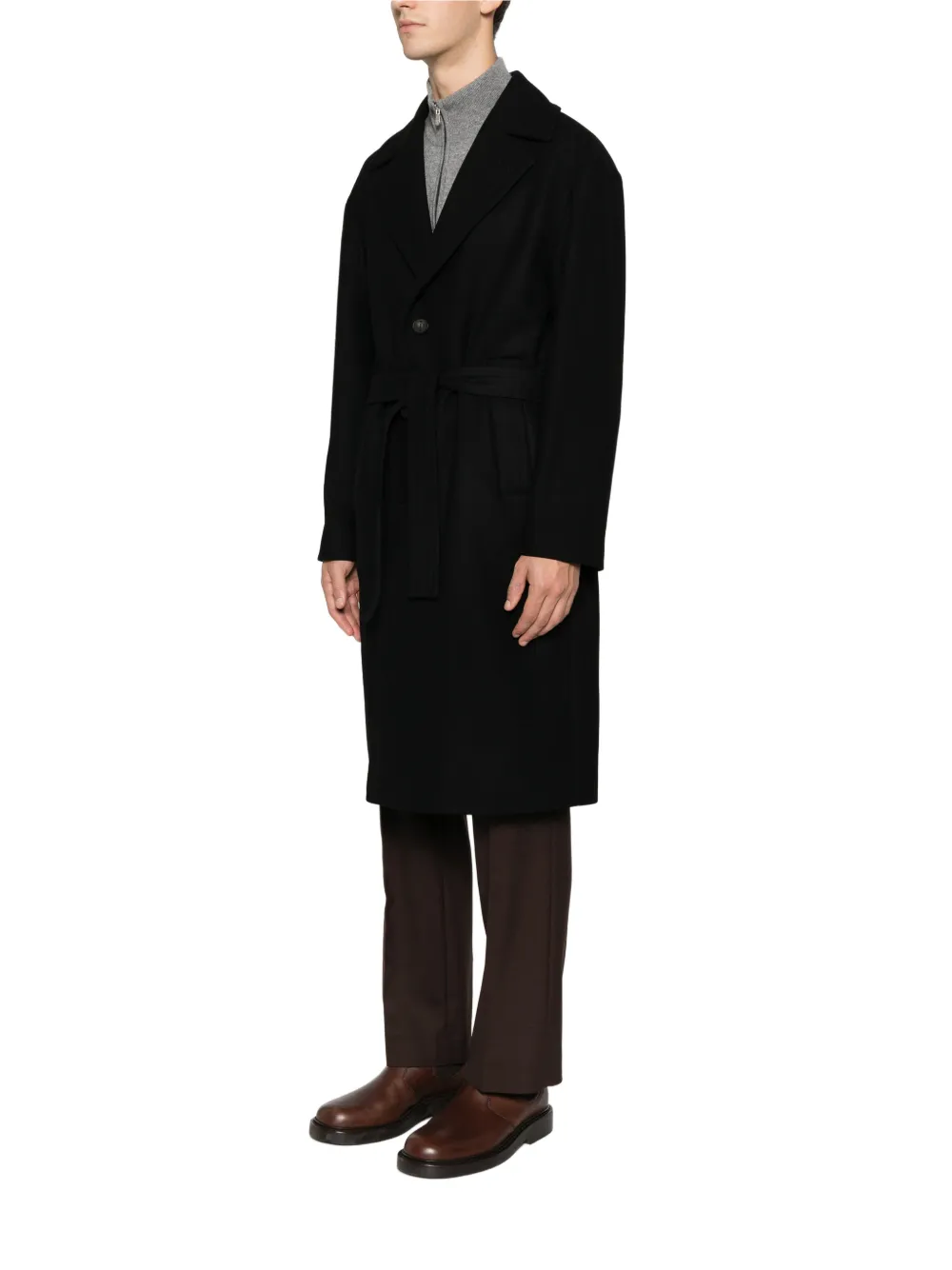 Hevo Ostuni Buttoned Coat In Black