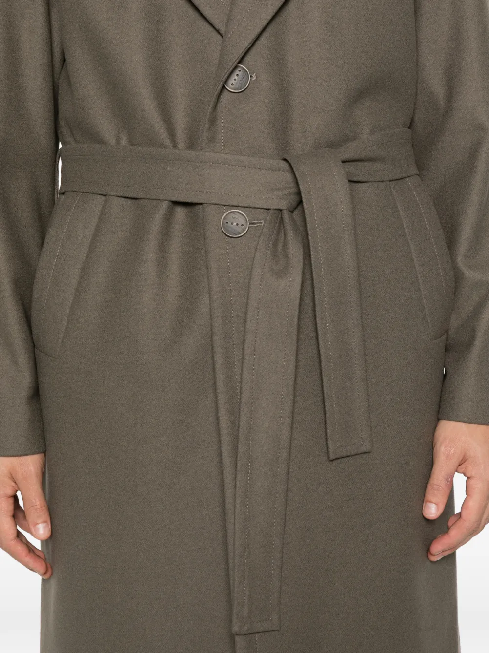 Hevo Ostuni Belted Coat In Gray