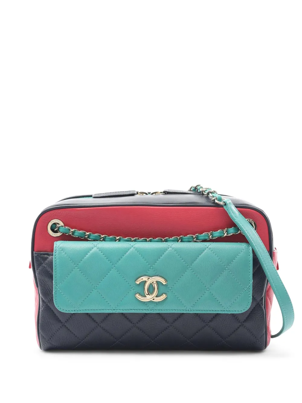 CHANEL Pre-Owned 2019 Tricolor Quilted Leather In and Out shoulder bag CHANEL Pre-Owned 2019 Tricolor Quilted Leather In and Out shoulder bag