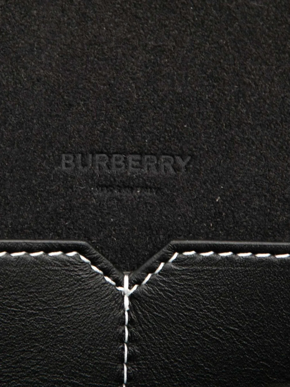 BURBERRY Pre-owned 2018-2025 Medium Bicolor Leather Soft Pocket Satchel In Black