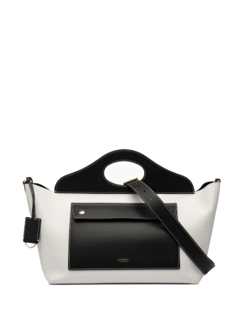 Burberry Pre-Owned 2018-2025 Medium Bicolor Leather Soft Pocket satchel