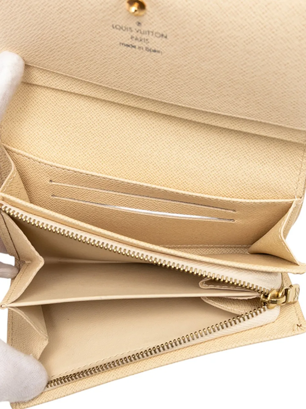 LOUIS VUITTON Pre-owned 2008 Damier Azur Tresor Wallet Small Wallets In White