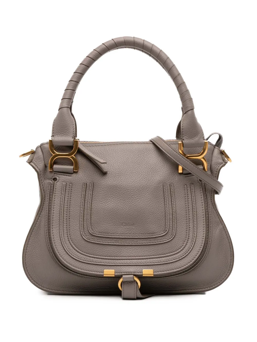 Chloé Pre-Owned 2021 Small Grained Leather Marcie satchel - ブラウン Chloé Pre-Owned 2021 Small Grained Leather Marcie satchel - ブラウン