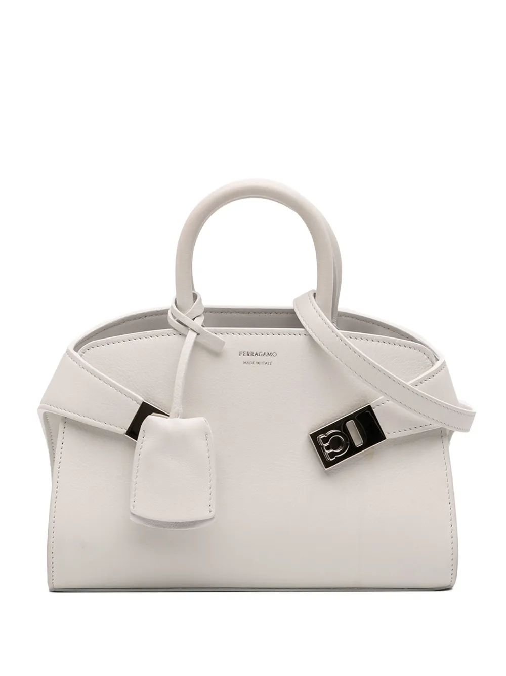 Ferragamo Pre-Owned 2020-2025 Calfskin Hug XS satchel - ホワイト Ferragamo Pre-Owned 2020-2025 Calfskin Hug XS satchel - ホワイト