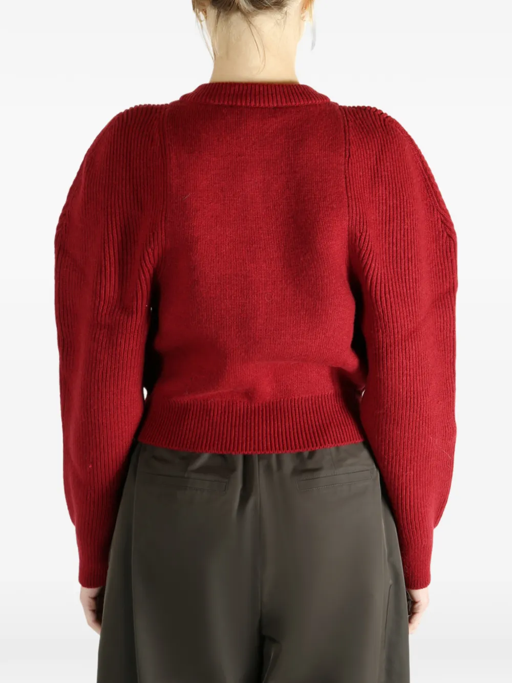 Amomento Zip-up Knitted Cardigan In Red