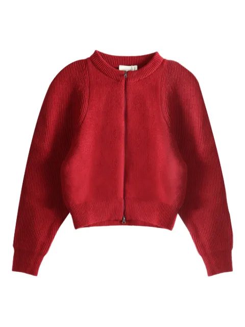 Amomento Zip-up knitted cardigan