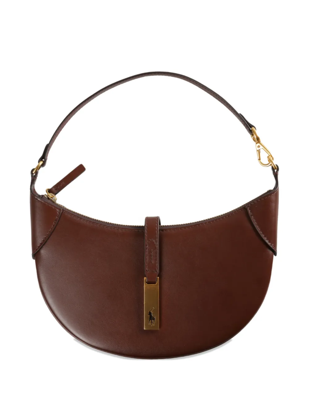 Polo Ralph Lauren Mini Polo Id Leather Shoulder Bag In Brown